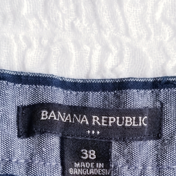 Banana Republic Striped Men's Blue Cotton Shorts - Picture 4 of 5